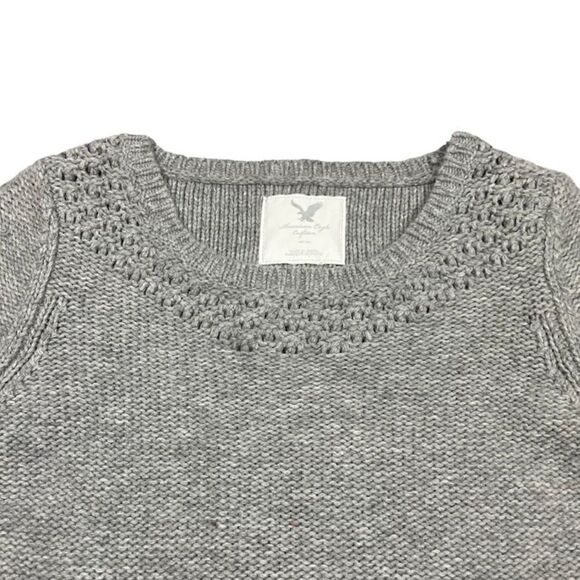 American Eagle AE Women’s XS Gray Wool Knit Short Sleeve T-Shirt Top - Picture 3 of 6